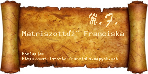 Matriszottó Franciska névjegykártya